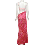 Sexy Sleeveless Sling Tassel Maxi Dress XEF-K25D76345