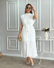 Solid Color Sleeveless Tie Up Maxi Dress GCNE-TR266