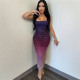 Backless Split Hot Drill Maxi Dress CYA-901907