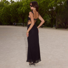 Sexy Sleeveless Sling Tassel Maxi Dress XEF-K25D76345