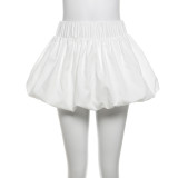 Solid Color Bubble Mini Skirt DLSF-K24J46609