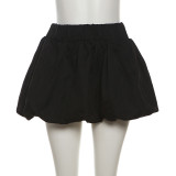 Solid Color Bubble Mini Skirt DLSF-K24J46609