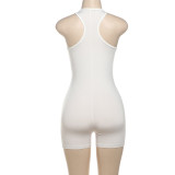 Leopard Print Sleeveless Sport Skinny Romper DLSF-K24Q46711