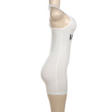 Leopard Print Sleeveless Sport Skinny Romper DLSF-K24Q46711