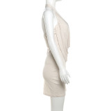 Deep V Neck Backless Mini Dress GYME-K23D41195