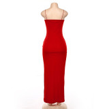One Shoulder Sling Backless Split Maxi Dress GYME-D1735259