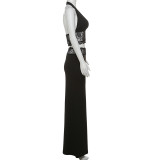 Sexy Halterneck Sling Vest Long Skirts Lace Suit GYME-K24S50042