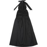 Halterneck V Neck Split Maxi Dress GYME-K24D48546