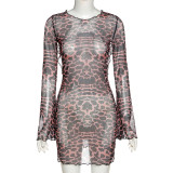 Flare Sleeve Sexy Backless Mini Dress GYME-K20D09320