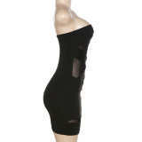 Wrap Chest See Through Mini Dress GYME-K22D24371