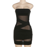 Wrap Chest See Through Mini Dress GYME-K22D24371
