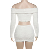 Long Sleeve Solid Color Tops And Skirt 2 Piece Set GYME-K23S35155