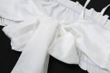 Sexy Tie Up Sling Nightgown Solid-color Shorts Set DLSF-K23S42161