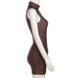 Solid Color Pleated Sleeveless Mini Dress GYME-K24D45628