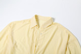 Solid Color Long Sleeve Shirt Two Piece Skirts Set GYME-K24D61624