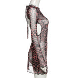Flare Sleeve Sexy Backless Mini Dress GYME-K20D09320