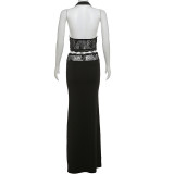 Sexy Halterneck Sling Vest Long Skirts Lace Suit GYME-K24S50042