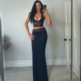 Sexy Halterneck Sling Vest Long Skirts Lace Suit GYME-K24S50042