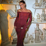 One Shoulder Long Sleeve Maxi Dress GYME-K24D58051