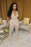 Lace Hollow Out Tight Jumpsuit XMCS-CA20242242338