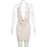 Deep V Neck Backless Mini Dress GYME-K23D41195
