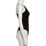 Sexy Slash Shoulder Hollow Out Bodysuit GYME-K21K01509