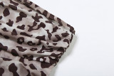 Sexy Leopard Print Wrap Chest Tops With Scarf GYME-K24L45813