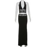 Sexy Halterneck Sling Vest Long Skirts Lace Suit GYME-K24S50042