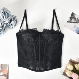 Lace Hollow Out See Through Sling Tops GNZD-Q01059J