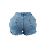 Pearl Rhinestone Casual Denim Shorts XMCS-CS2024416025