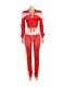 Contast Color Zipper Sport Three Piece Pants Suit XMCS-K25L899