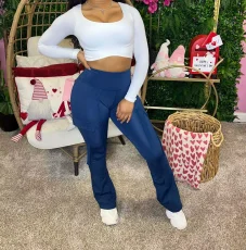 Solid Color Sport Micro Flare Pants XMCS-CS2024207