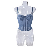 Lace Hollow Out See Through Sling Tops GNZD-Q01059J