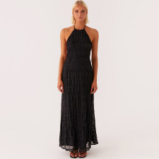 Sleeveless Tie Up Ruffles Maxi Dress GNZD-51618DBD
