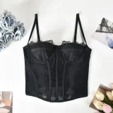 Lace Hollow Out See Through Sling Tops GNZD-Q01059J