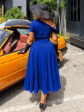 Plus Size Slash Neck Hollow Out Knis Midi Dress NNWF-8117