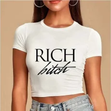 Letter Print Short Sleeve T Shirt GNZD-9986THD
