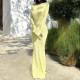 Flare Long Sleeve Backless Maxi Dress GNZD-041605DBG