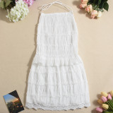 Hollow Out Tie Up Backless Tops Two Piece Skirts Set GNZD-51690SBD