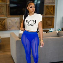 Letter Print Short Sleeve T Shirt GNZD-9986THD