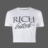 Letter Print Short Sleeve T Shirt GNZD-9986THD