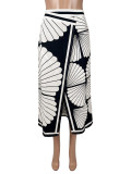 Floral Print Slit Sexy Long Skirt SHD-9538