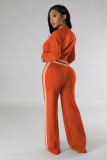 Long Sleeve Kinits Tops Wide Leg Pants Suit QYMF-3064