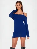One Shoulder Tie Up Solid Mini Dress QHMD-3251