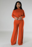 Long Sleeve Kinits Tops Wide Leg Pants Suit QYMF-3064