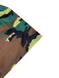 Camouflage Print Split Long Skirt QHMD-3004