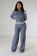 Long Sleeve Kinits Tops Wide Leg Pants Suit QYMF-3064