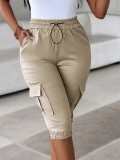 Casual Solid Color Seventh Pants GDYF-3524
