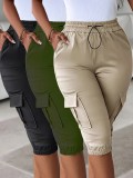 Casual Solid Color Seventh Pants GDYF-3524