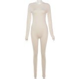 Long Sleeve Solid Color Skinny Jumpsuit GZJQ-D23Q39599